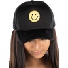 image:imageFunky Junque Premium Mesh Snapback Trucker Hat  Stylish Comfort for All  Patriotic Humor amp MoreSmiley Face  BlackYellow