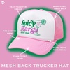 image:imageFunky Junque Premium Mesh Snapback Trucker Hat  Stylish Comfort for All  Patriotic Humor amp MoreSpicy Margs Social Club  Light PinkWhite