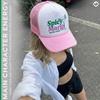 image:imageFunky Junque Premium Mesh Snapback Trucker Hat  Stylish Comfort for All  Patriotic Humor amp MoreSpicy Margs Social Club  Light PinkWhite