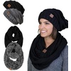 image:imageFunky Junque Slouchy Beanie amp Infinity Scarf Gift Set  Matching Winter Accessories Sets for Women Oversized Hat and Scarves2 Pack Black  BlackGrey Mix 31