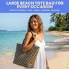 image:imageFunky Junque Stylish Straw Beach Tote Bag for Women  Summer Travel Shoulder Bag  Beach Quotes Cattle Bags Smiley FacesBlackToast