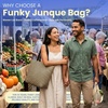 image:imageFunky Junque Stylish Straw Beach Tote Bag for Women  Summer Travel Shoulder Bag  Beach Quotes Cattle Bags Smiley FacesBlackToast