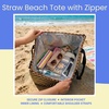 image:imageFunky Junque Stylish Straw Beach Tote Bag for Women  Summer Travel Shoulder Bag  Beach Quotes Cattle Bags Smiley FacesBlackToast