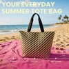 image:imageFunky Junque Stylish Straw Beach Tote Bag for Women  Summer Travel Shoulder Bag  Beach Quotes Cattle Bags Smiley FacesBlackToast