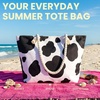 image:imageFunky Junque Stylish Straw Beach Tote Bag for Women  Summer Travel Shoulder Bag  Beach Quotes Cattle Bags Smiley FacesCattle Bag  Black