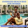 image:imageFunky Junque Stylish Straw Beach Tote Bag for Women  Summer Travel Shoulder Bag  Beach Quotes Cattle Bags Smiley FacesDrinks in Hand Toes in Sand  Natural