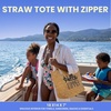 image:imageFunky Junque Stylish Straw Beach Tote Bag for Women  Summer Travel Shoulder Bag  Beach Quotes Cattle Bags Smiley FacesHello Summer  Natural