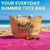 image:imageFunky Junque Stylish Straw Beach Tote Bag for Women  Summer Travel Shoulder Bag  Beach Quotes Cattle Bags Smiley FacesHello Summer  Natural