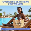 image:imageFunky Junque Stylish Straw Beach Tote Bag for Women  Summer Travel Shoulder Bag  Beach Quotes Cattle Bags Smiley FacesHello Summer  Natural