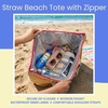 image:imageFunky Junque Stylish Straw Beach Tote Bag for Women  Summer Travel Shoulder Bag  Beach Quotes Cattle Bags Smiley FacesHello Summer  Natural