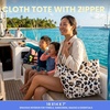 image:imageFunky Junque Stylish Straw Beach Tote Bag for Women  Summer Travel Shoulder Bag  Beach Quotes Cattle Bags Smiley FacesLeopard  White