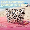 image:imageFunky Junque Stylish Straw Beach Tote Bag for Women  Summer Travel Shoulder Bag  Beach Quotes Cattle Bags Smiley FacesLeopard  White