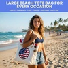 image:imageFunky Junque Stylish Straw Beach Tote Bag for Women  Summer Travel Shoulder Bag  Beach Quotes Cattle Bags Smiley FacesSmiley Face  Usa Colors
