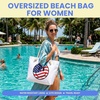 image:imageFunky Junque Stylish Straw Beach Tote Bag for Women  Summer Travel Shoulder Bag  Beach Quotes Cattle Bags Smiley FacesSmiley Face  Usa Colors