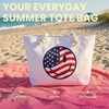 image:imageFunky Junque Stylish Straw Beach Tote Bag for Women  Summer Travel Shoulder Bag  Beach Quotes Cattle Bags Smiley FacesSmiley Face  Usa Colors