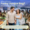 image:imageFunky Junque Stylish Straw Beach Tote Bag for Women  Summer Travel Shoulder Bag  Beach Quotes Cattle Bags Smiley FacesSmiley Face  White