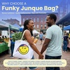 image:imageFunky Junque Stylish Straw Beach Tote Bag for Women  Summer Travel Shoulder Bag  Beach Quotes Cattle Bags Smiley FacesSmiley Face  Yellow Usa Bandana