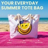 image:imageFunky Junque Stylish Straw Beach Tote Bag for Women  Summer Travel Shoulder Bag  Beach Quotes Cattle Bags Smiley FacesSmiley Face  Yellow Usa Bandana