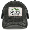 image:imageFunky Junque Trucker Hats for Men amp Women  Unisex Dad Hat Mesh Baseball Cap Distressed Vintage PatchExplorer  Black