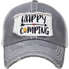 image:imageFunky Junque Trucker Hats for Men amp Women  Unisex Dad Hat Mesh Baseball Cap Distressed Vintage PatchHappy Camping  Grey