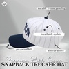 image:imageFunky Junque Trucker Snapback HatBoston  Pinstripe NavyBeige
