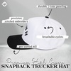 image:imageFunky Junque Trucker Snapback HatHappy Upside Down  BlackWhite