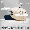 image:imageFunky Junque Trucker Snapback HatNew York Upside Down  Pinstripe NavyBeige