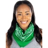 image:imageFunky Junque Unisex 100 Cotton MultiPurpose Bandana Scarves Paisley Headwrap Handkerchief for Women Men Boys GirlsKelly Green
