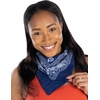 image:imageFunky Junque Unisex 100 Cotton MultiPurpose Bandana Scarves Paisley Headwrap Handkerchief for Women Men Boys GirlsNavy