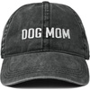 image:imageFunky Junque Vintage Dad Hat Distressed Embroidered Baseball CapDog Mom Block Letters  Black Washed
