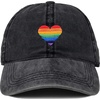 image:imageFunky Junque Vintage Dad Hat Distressed Embroidered Baseball CapRainbow Heart  Black Washed
