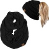 image:imageFunky Junque Womens Cozy Infinity Scarf amp Messy Bun Beanie Set Winter Accessory SetBlack