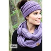 image:imageFunky Junque Womens Cozy Infinity Scarf amp Messy Bun Beanie Set Winter Accessory SetMustard