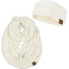 image:imageFunky Junque Womens Headwrap amp Infinity Scarf Set  Soft Knit Winter Accessories Trendy Cold Weather Gifts for WomenSolid Ivory