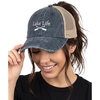 Lake Life - Navy (Distressed) W/ Beige Mesh