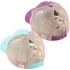 image:imageFunky Junque Girls Criss Cross Ponytail Baseball Cap Kids Messy Bun Hat2 Pack Grape  Mint