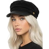 image:imageFunky Junque Greek Fisherman Newsboy Cap Cotton Captains Bakerboy HatFaux Suede  Black