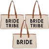 image:imageFunky Junque Large Canvas Tote Bag Womens Beach Shoulder Purse3 Pack  1 Bride  2 Bride Tribe