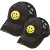 2 Pack: Smiley Face - Black/Yellow
