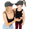 image:imageFunky Junque Mommy Me Criss Cross Ponytail Baseball Cap SetBasketweave  Black 2 Pack