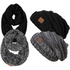 image:imageFunky Junque Slouchy Beanie amp Infinity Scarf Gift Set  Matching Winter Accessories Sets for Women Oversized Hat and Scarves2 Pack Black  BlackGrey Mix 31
