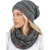 image:imageFunky Junque Slouchy Beanie amp Infinity Scarf Gift Set  Matching Winter Accessories Sets for Women Oversized Hat and Scarves4 Tone Mix  Grey  Black  Beige  Light French Beige