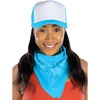 Bandana/Trucker Hat: Aqua/White