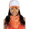 Bandana/Trucker Hat: Neon Orange/White