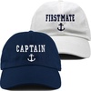 image:imageFunky Junque Vintage Dad Hat Distressed Embroidered Baseball Cap2 Pack  1 Captain Navy  1 First Mate White