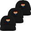 3 Rainbow Hearts - Black