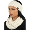 image:imageFunky Junque Womens Headwrap amp Infinity Scarf Set  Soft Knit Winter Accessories Trendy Cold Weather Gifts for WomenSolid Ivory