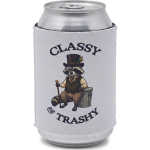 image:imageAdult Can Cooler Sleeve 12 oz Insulated Beer  Fish Around And Find TroutClassy  Trashy  White