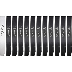 image:imageBridal Sash  Squad Black12 Pack  1 Bride White  11 Squad Black
