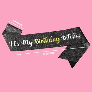 image:imageFunky Junque Birthday Sash for Women  Glitter Birthday Girl Queen Bachelorette Bride to Be 21st 30th 50thIts My Birthday Black